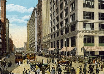 State Street, při pohledu na sever od Madison Street (barevná fotografie) od American Photographer