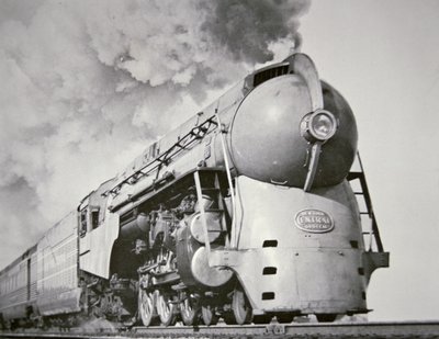 „Empire State Express“ newyorského centrálního systému v roce 1938 (černobílá fotografie) od American Photographer