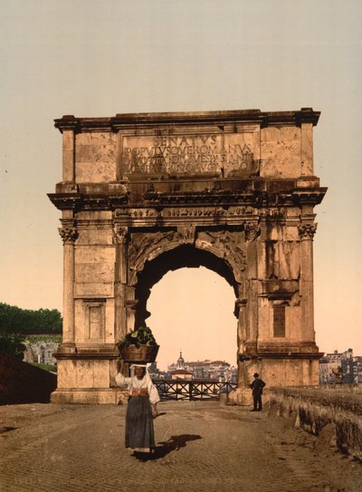 Triumfální oblouk Titův, Řím, cca 1890-1900 (fotomechanický tisk) od American Photographer