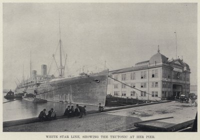 White Star Line, ukazující Germán na jejím molu (černobílá fotografie) od American Photographer