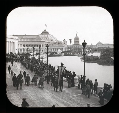 Worlds Columbian Exposition: vnější pohled, Chicago, 1893 (sklíčko s lucernou) od American Photographer