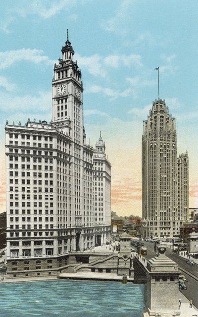 Wrigley Building a Tribune Tower (barevné fotografie) od American Photographer