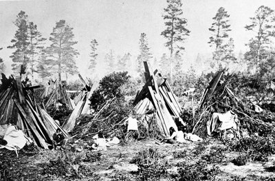 Yosemitské indiánské chýše, c.1870 od American Photographer
