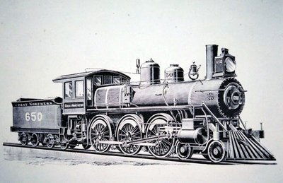 4-6-0 Standardní desetikolový vlak (rytina) od American School