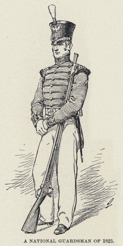 Národní gardista z roku 1825 (litho) od American School