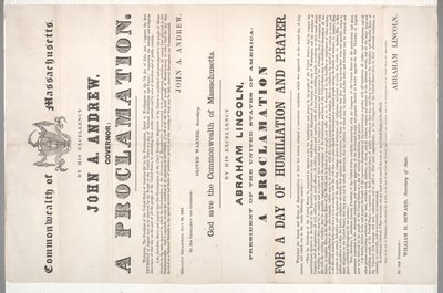 Provolání ke dni ponížení a modlitby, 28. července 1864 od American School
