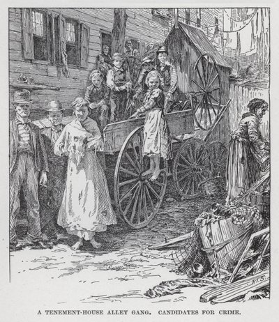 Gang činžovního domu Alley, kandidáti na zločin (litho) od American School