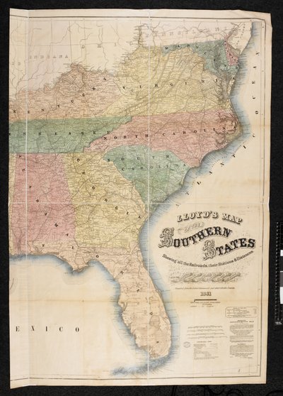 Mapa jižních států Severní Ameriky od American School