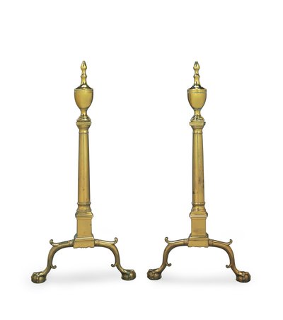 Pár Chippendale andirons, Philadelphia nebo New York, 1780-1800 od American School
