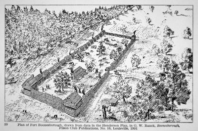 Pohled na Fort Boonesborough v Kentucky od American School