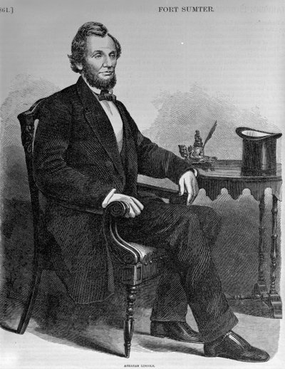 Abraham Lincoln, z Harpers Picture History of the Civil War od American School