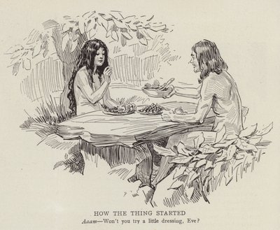 Adam a Eva v rajské zahradě (litografie) od American School