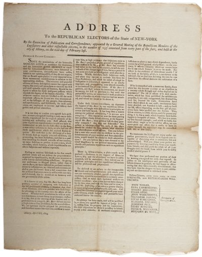 Projev k republikánským voličům státu New York, 6. dubna 1804 od American School