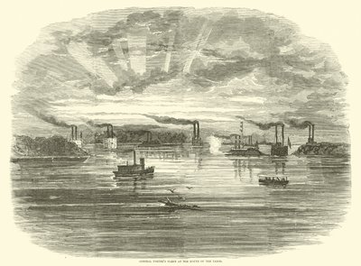 Flotila admirála Porterse u ústí Yazoo, prosinec 1862 od American School