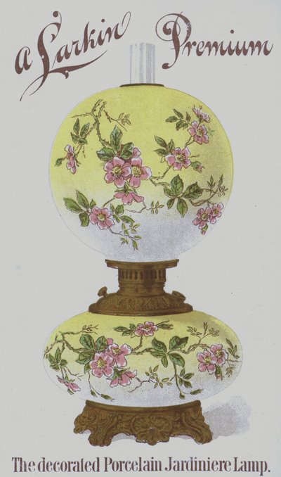 Reklama na Larkin Premium decorated porcelain jardiniere lamps (chromolitho) od American School