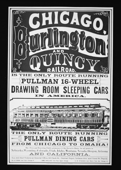 Reklama na Pullman Cars of Chicago, kolem roku 1875 (litho) od American School