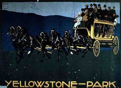Reklama na Yellowstonský park (barevné lito) od American School