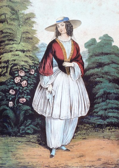 Amelia Jenks Bloomerová v kostýmu 
