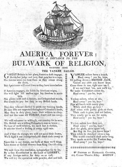 America Forever aneb Defiance to the Bulwark of Religion, spolu s Yankee Sailor (novinový papír) od American School