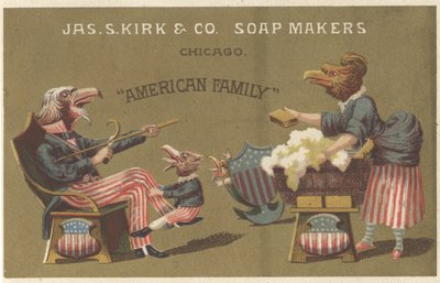 American Family, reklama na James Kirk & Co. Mydlářství, cca 1880 od American School