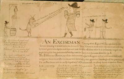Exciseman, cca 1790 (nákres) od American School
