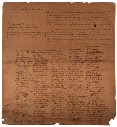 Nařízení o rozpuštění Unie mezi státem Jižní Karolína, 20. prosince 1860, vytištěno 1861 od American School