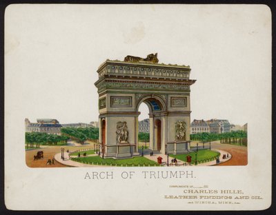 Arc de Triomphe, Paříž, Francie (chromolitho) od American School