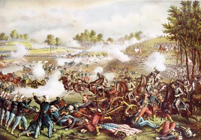 Bitva u Bull Runu, 21. července 1861, vydáno 1889 od American School