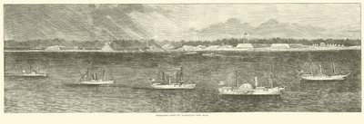 Blokující flotila u Wilmingtonu, New Inlet, říjen 1864 od American School