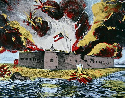 Bombardování pevnosti Fort Pulaski, Cockspur Island, Georgia od American School