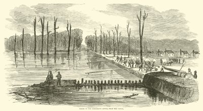 Průlom v Mississippi Levee, poblíž kanálu, březen 1863 od American School