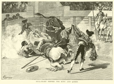Býčí zápas před králem a královnou od American School