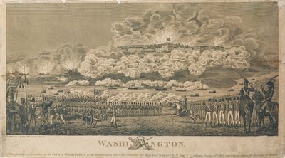Vypálení Washingtonu Brity, 24. srpna 1814, vydal I. Ryland od American School