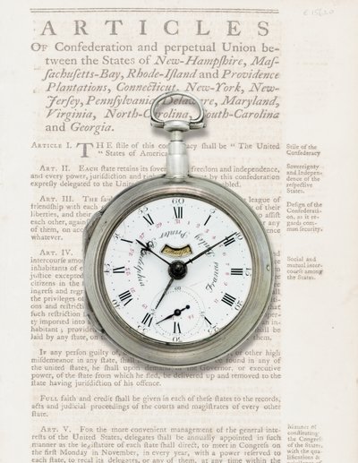 Kalendářní hodinky, cca 1780 (stříbrné pouzdro) od American School