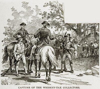 Capture of the Whisky-Tax Collectors, ilustrace z Columbusu a Kolumbie, kolem roku 1893 od American School