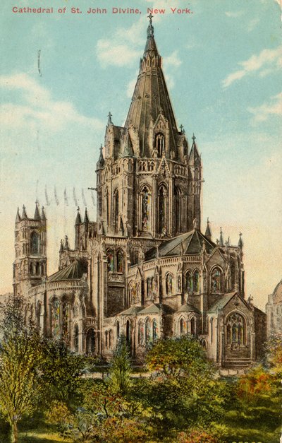 Katedrála svatého Jana Božského, New York (barevné lito) od American School