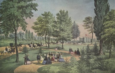 Central Park, The Drive, Currier & Ives, pub. 1862 od American School
