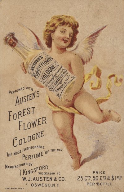 Cherub drží kolínskou láhev od American School