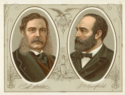 Chester A Arthur, James A Garfield (chromolitho) od American School