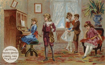 Děti hrající na hudební nástroje a tanec od American School