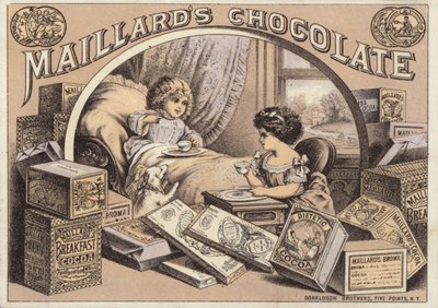 Děti pijí čokoládu, reklama na Maillards Chocolate od American School