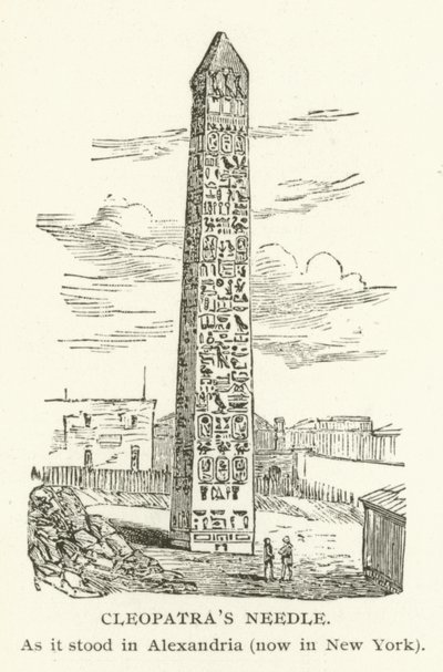 Cleopatras Needle, jak to stálo v Alexandrii, nyní v New Yorku od American School