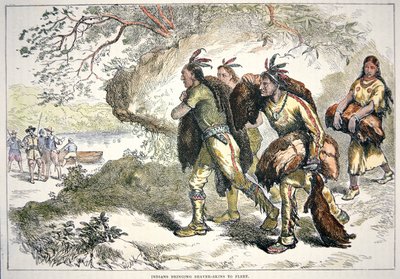Colonial Fur Traders (barevná rytina) od American School