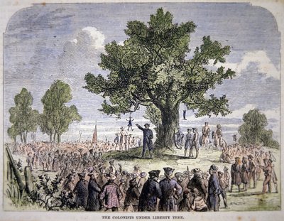 Kolonisté pod Liberty Tree (barevné lito) od American School