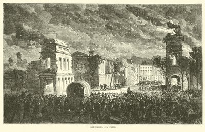 Columbia v plamenech, únor 1865 od American School