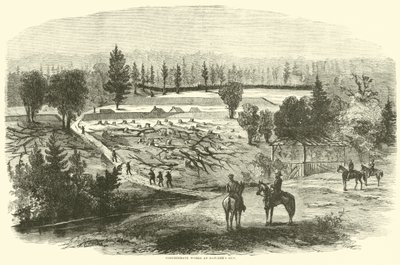 Confederate pracuje na Hatchers Run, srpen 1864 od American School