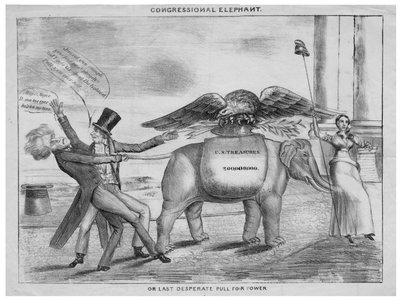 Kongresový slon, aneb, Poslední zoufalý tah o moc, cca 1832 od American School