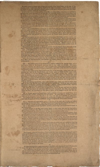 Ústava, první tisk, vytištěno společností Dunlap & Claypoole, 17.–19. září 1787 (viz také GLC 695933, GLC 695934 & GLC 695936) od American School
