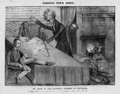 Vaření je hotové, aneb Pohled na kuchyňskou skříňku v tísni, kolem roku 1833 od American School