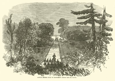 Bavlněný most postavený McPhersonem přes Big Black, květen 1863 od American School